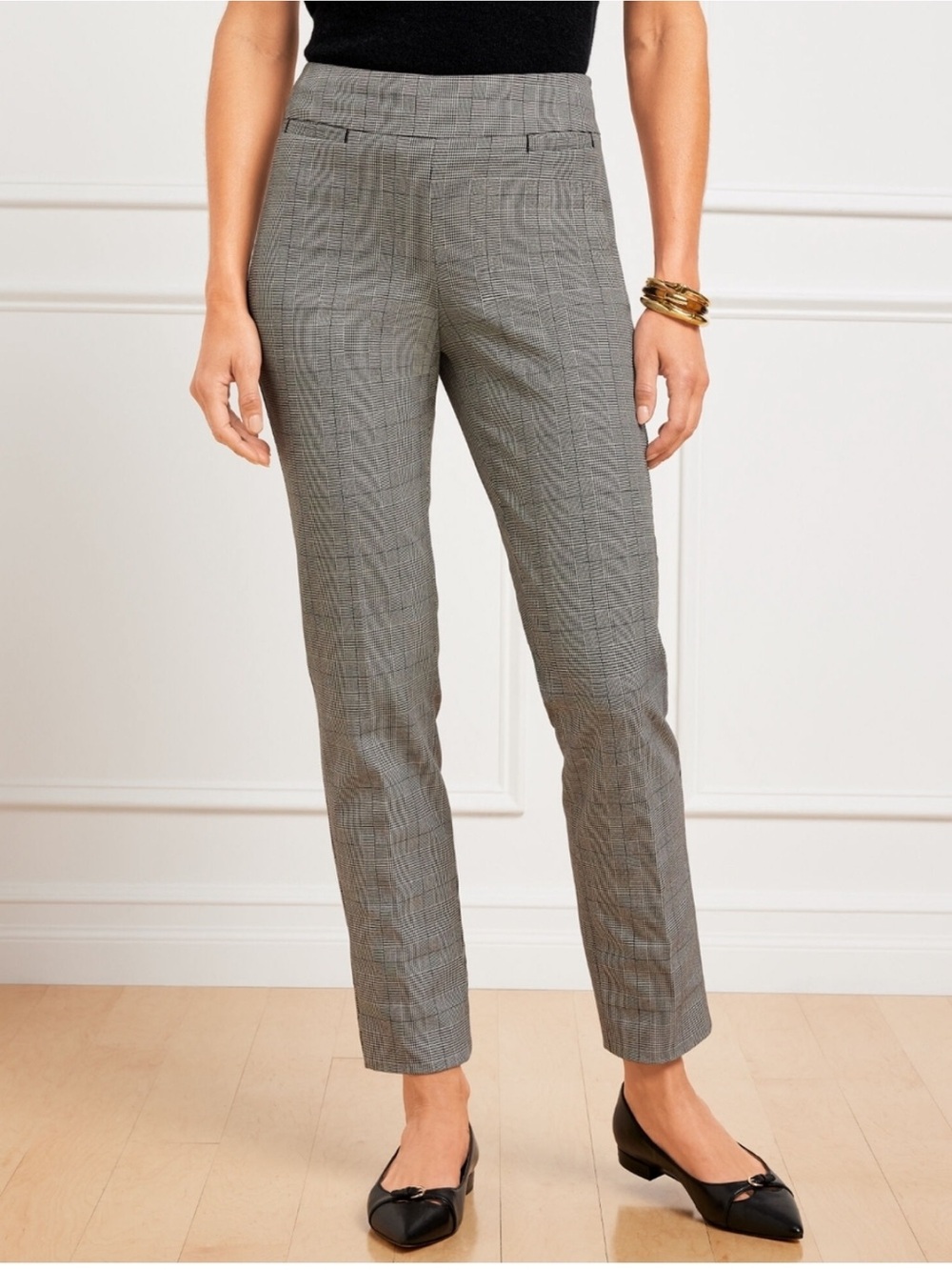 Talbots Black and White Chatham Ankle Pants